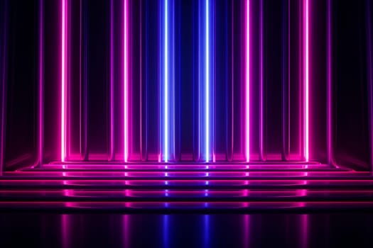 Nostalgic Retrowave neon tube. Color night. Generate Ai