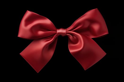 Delicate Ribbon red bow silk. Set surprise. Generate Ai