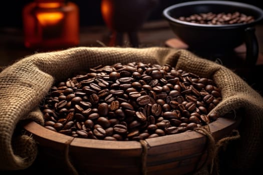 Robust Roasted coffee beans. Natural food. Generate AI