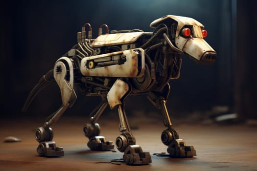 Playful Home robot dog. Future modern machine. Generate Ai