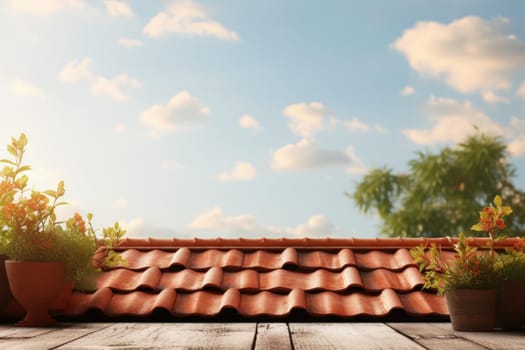 Textured Roof background mockup. Top texture. Generate Ai