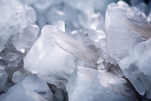 Rough Salt crystals closeup. Natural spa. Generate Ai