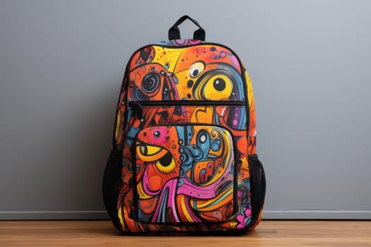 Spacious School backpack. Back to school. Generate Ai