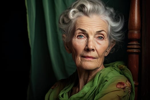 Elegant Senior woman portrait. Home lady. Generate Ai