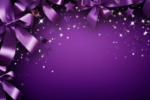 Colorful Shopping sale ribbon purple background. Offer friday. Generate Ai