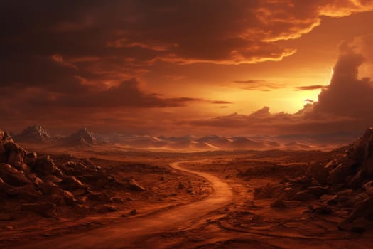 Vast Signboard desert. Sign ad nature. Generate Ai