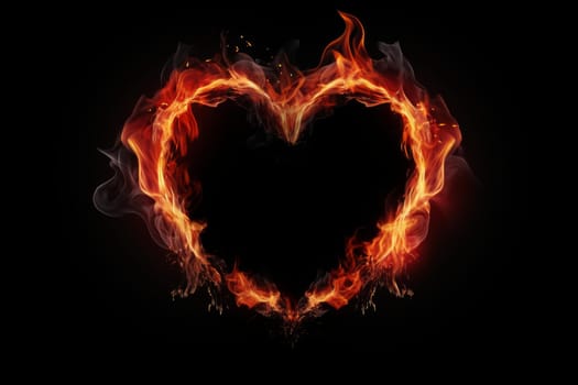 Romantic Heart flame frame simple. Beauty color. Generate Ai