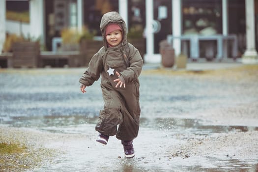 Charming child playing in Denmark.