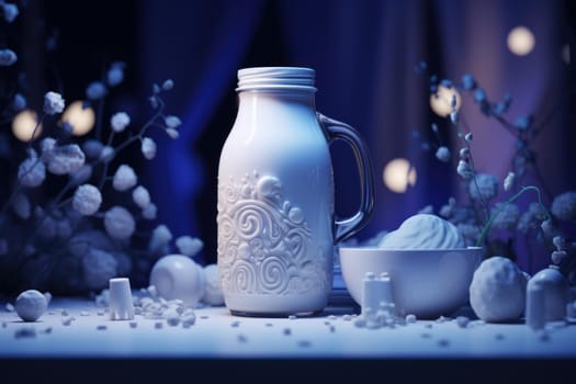 Soothing Sleep beverage milk. Natural healthy drink. Generate Ai