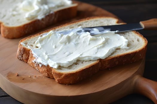 Soft Bread cream cheese. Fresh cooking. Generate Ai