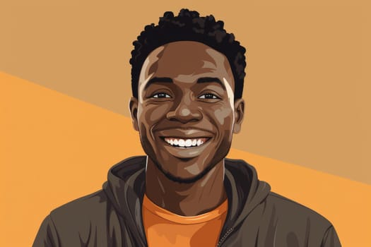Intelligent Smile black male software developer. Digital guy job startup desk. Generate Ai