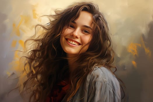 Radiant Smiling girl posing. Young female. Generate Ai