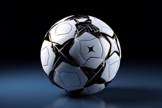 Realistic Soccer ball mockup. Classic goal. Generate Ai