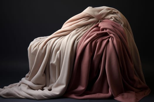 Cozy Soft folded blanket. Soft duvet. Generate Ai