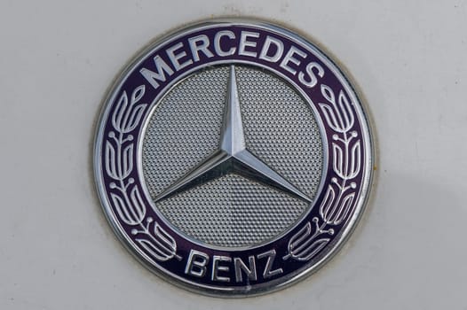 Gaziveren Cyprus 10.03.2024 - Mercedes logo on the hood of the car 1