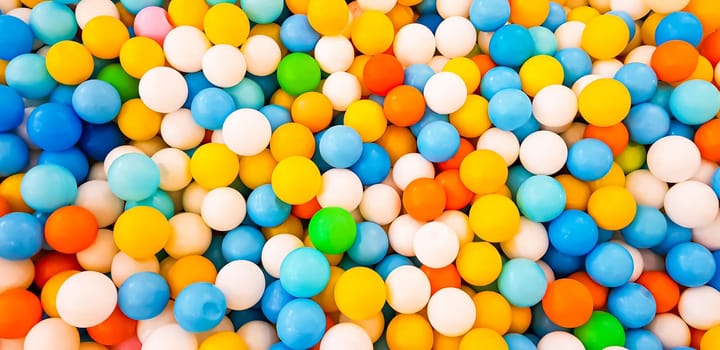 plastic color balls on children playground in a mall in Indonesia