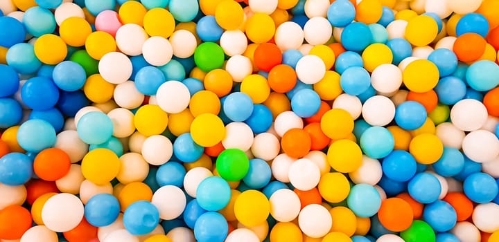 plastic color balls on children playground in a mall in Indonesia