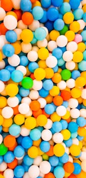 plastic color balls on children playground in a mall in Indonesia