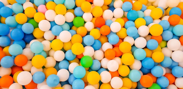 plastic color balls on children playground in a mall in Indonesia