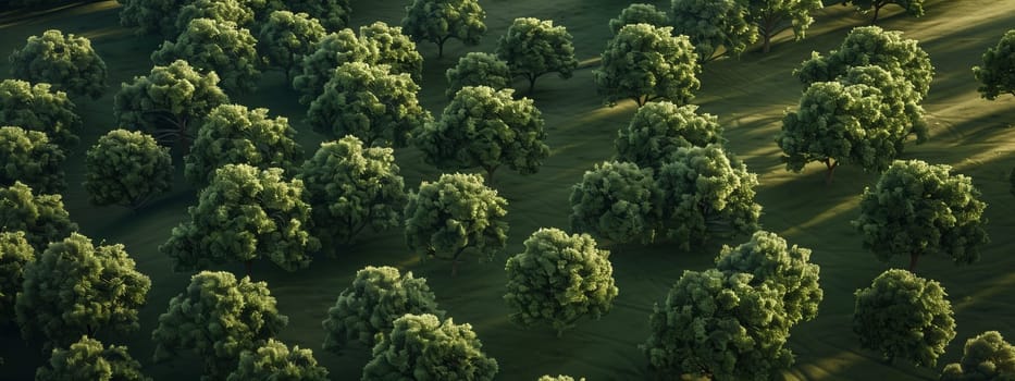 A lush forest filled with a variety of trees and plant life can be seen from an aerial view, creating a beautiful natural landscape of tropical and subtropical coniferous forests