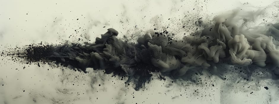 A close up of cumulus clouds resembling smoke emerging from a pipe against a white background, creating a stunning meteorological phenomenon art