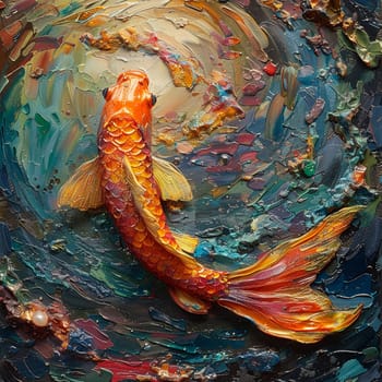 The shimmering scales of a fish, a rainbow gliding through water