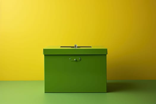 Empty green box on a green background. Fair voting concept.