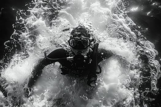 The graceful arc of a diver, water meeting water