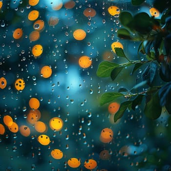 The mesmerizing pattern of rain on a window, a dance of drops