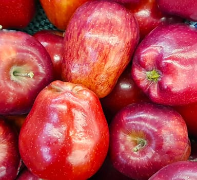 Fresh red apples good for multimedia and content background group of red ripe apples