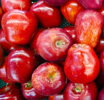 Fresh red apples good for multimedia and content background group of red ripe apples
