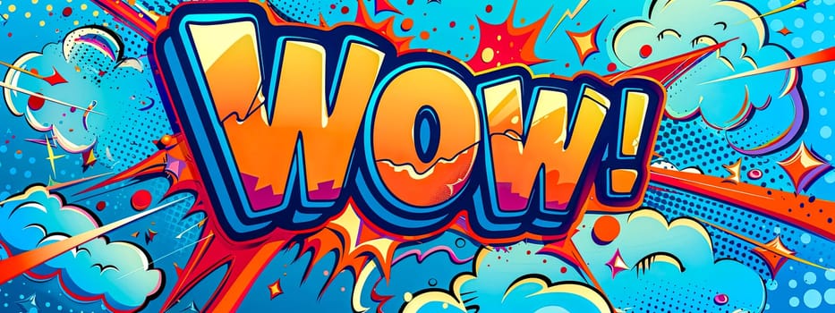 Vibrant comic book style illustration with a wow explosion effect