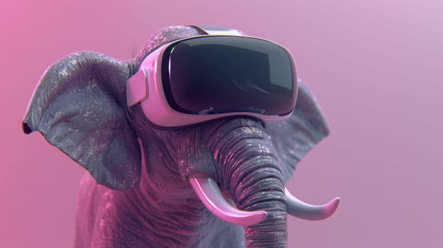 A close up of an elephant wearing a virtual reality headset