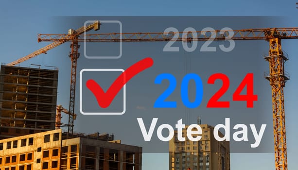US Election Day 2021 banner, backdrop, flyer, wallpaper, online or offline publication, etc. with US flag frame ornament. . High quality photo