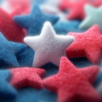 Close-up of colorful sugar-coated star-shaped candies.