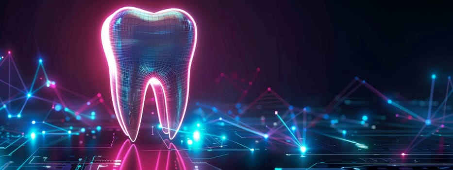 Tooth with a modern technology protection with copy space background