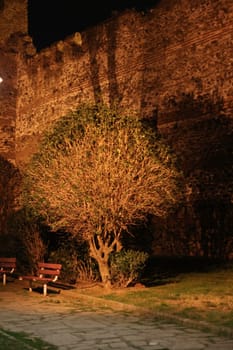 Journey through time and immerse yourself in the mystical allure of Thessaloniki's ancient city walls under the cloak of night