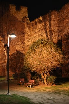 Journey through time and immerse yourself in the mystical allure of Thessaloniki's ancient city walls under the cloak of night