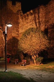 Journey through time and immerse yourself in the mystical allure of Thessaloniki's ancient city walls under the cloak of night