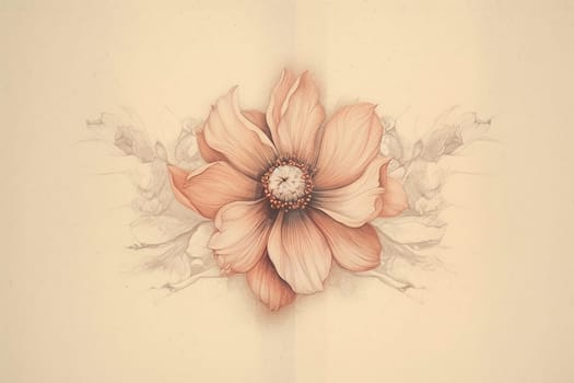 Vintage-style illustration of a delicate pink flower.