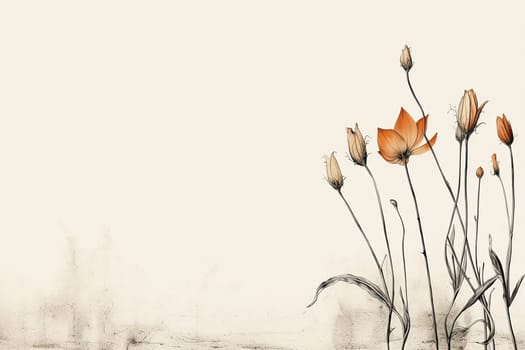 Elegant sketch of flowers with a minimalistic and artistic design.