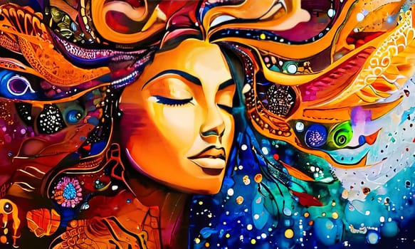 Mesmerizing watercolor painting capturing delicate features of womans face, showcasing blend of soft hues, intricate details. For floral design showcases, decorative piece in botanical themed space