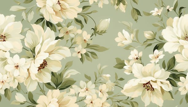 Seamless pattern tile background flowers and floral leaves plants. High quality photo