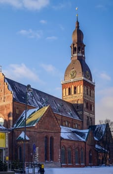 Dome Cathedral (Riga Dome). Medieval Lutheran church with elements of Romanesque architecture, early Gothic and baroque styles.Riga.Latvia1