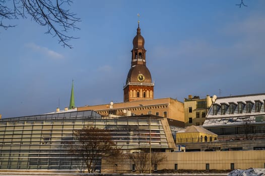 Dome Cathedral (Riga Dome). Medieval Lutheran church with elements of Romanesque architecture, early Gothic and baroque styles.Riga.Latvia