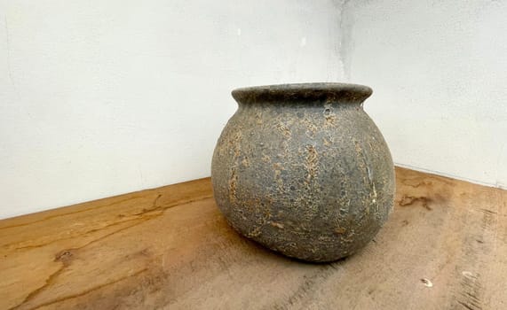 Beautiful antique pottery as part of interior house decoration good for multimedia background from java indonesia