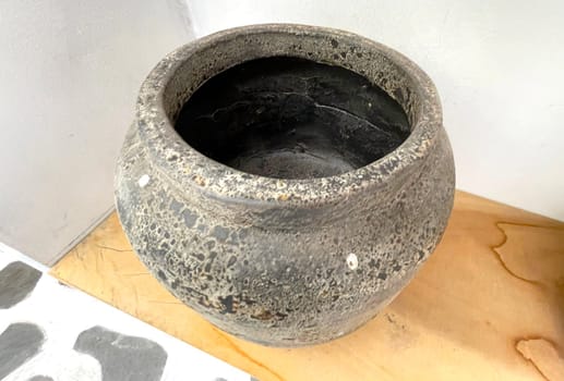 Beautiful antique pottery as part of interior house decoration good for multimedia background from java indonesia