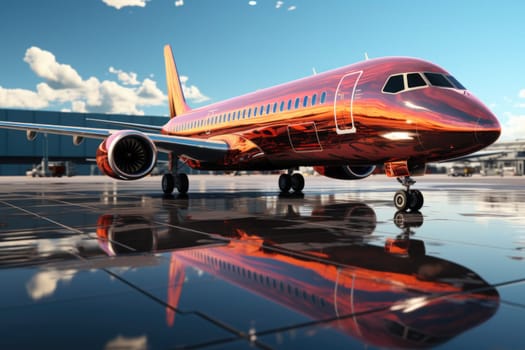 A large passenger airplane on an airport runway .