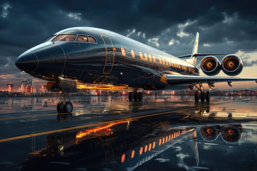 A large passenger airplane on an airport runway .