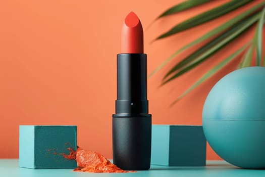 Mockup Lipstick cosmetic product. Generative AI.